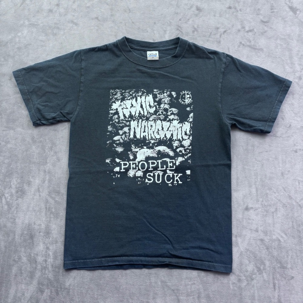 Toxic Narcotic People Suck Band T-Shirt Black Small Anvil Vintage Punk Rock Tee